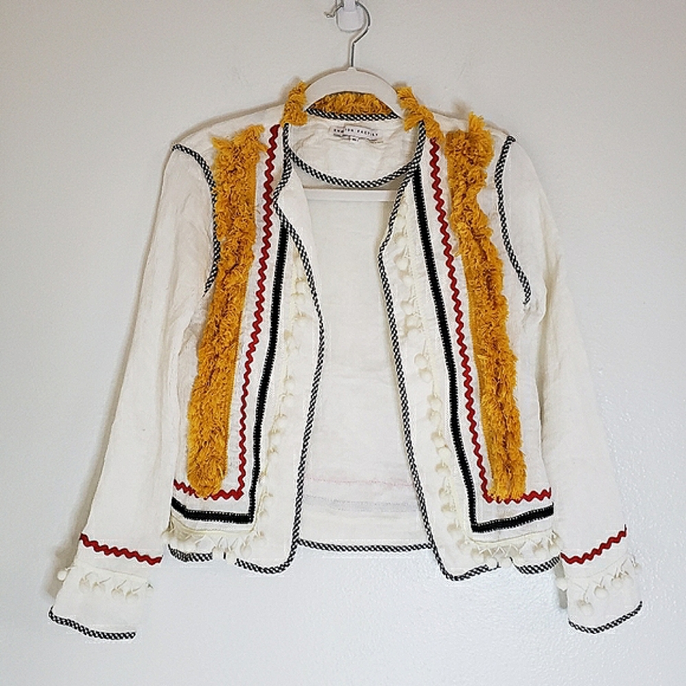 Anthropologie English Factory Selina Pom Boho Jacket XS - Picture 5 of 12